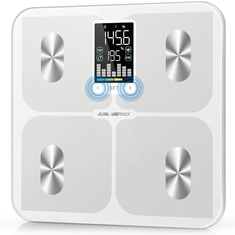 Ablegrid Smart Bathroom Scale for Body Weight, Digital Body Fat Scale with LED Column Trend Display,BMI,Muscle Mass,Body Type, Accurate Home Weighing Scale for People with APP-Free Mode,400lb - Image 1